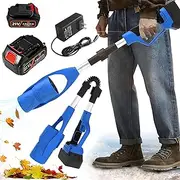 21V Cordless Leaf Blower, Powerful Air Blower with 3000mAh Battery and Charger, 63m/s Powerful Electric Leaf Blower Air Blower for Lawn Care, Patio, Garage Cleaning Blue