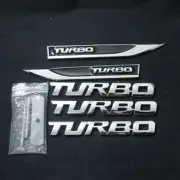 Pair Chrome Black TURBO Metal Decal Badge + Chrome Grille Emblem + 2x Sticker 3D (for: Renault)
