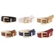 Square Buckle Pattern Belt Lady PatentLeather Belt Fashion Accessories