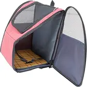 Foldable Cat Dog Backpack Carrier Ventilated Pet Travel Bag Portable Canvas Animal Carrier with Zipper for Hiking Shopping Scratch Bite Resistant
