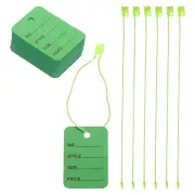Price Tags 2 x 1.4 Inch Green Tagging for Clothing with Nylon String 150 Set