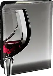 [JEJEA] Wine Glass Print Travel Organizer Credit Cards Case Passport BookPassport Holder Cover Wallet forTraveling,, Black, One Size