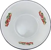 ABOOFAN Vintage Enamel Bowl Retro Storage Basin for Kitchen Home Cherry Blossom Design Practical Unique Decorative for Serving Dishes and Cooking