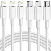[3Pack] 2m/6FT iPhone Fast Charger Cable USB-C Power Delivery Charging Cord for iPhone 14/13/12/XS/11 Pro Max / iPad, White