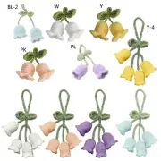 Handmade Weaving Flower Chimes Keychain Lanyard Knitting Anti-lost Rings