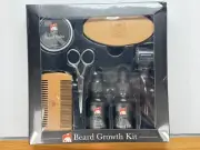 Beard Growth Kit for Men Grooms Beard Mustache Oil Serum Derma Roller Brush Comb