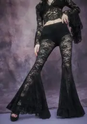[Widow] Shadows Of Moonlight Lace Bell Bottoms