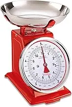 Traditional Kitchen Scale, Manual Tare, Large Dial, 5 kg Capacity, Tradition 500 - Red
