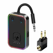 Airplane Bluetooth 5.4 Transmitter for All Headphones,APTX LL,Supports 2 Headphones/AirPods,Wireless Audio Adapter for in-Flight,TV,Gym,Tablets,Metal Frame
