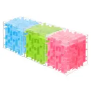 3 Pcs Labyrinth Puzzle Box, Puzzle Cube Game (Blue/Green/Pink, 3.74-Inch)