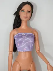 AS NEW BARBIE DOLL CLOTHES #676 PURPLE TOP WITH PEARL PATTERN