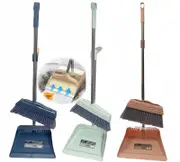 SMARTLINK 2 SET Premium Broom and Dustpan Set Heavy Duty Self Cleaning Easy Storage