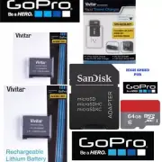 2X Battery for GoPro HERO5 BLACK AABAT-001 + RAPID CHARGER 110-220V + 64GB CARD
