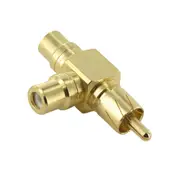 1RCA - 2RCA Y Double Adaptor Male to Female Gold Plated