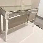 Sparkling Crushed Diamond Mirrored Console Table Silver Vanity Table Entryway AU