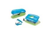 Rapid F5 Home Office Mini Set w Stapler Staples Staple Remover Punch Hole Blue