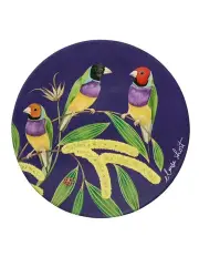 [Maxwell & Williams] Eloise Short Lyric Ceramic Round Coaster 10cm Gouldian Finch in Purple