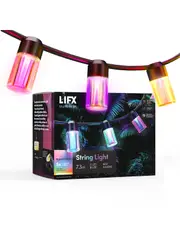 LIFX 12 Light Exterior IP66 String Light with RGB + White in Black