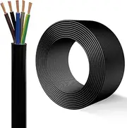 5 Core Industrial H05VV-F Cable 0.5-6mm² CE/Reach/CB Approved Soft PVC Jacket 30ft/50ft Oxygen-Free Copper for Automation & Electrical Cabinets(30ft,5C-2.5mm²)