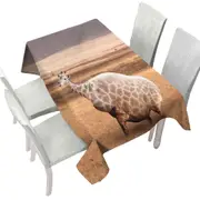 Funny Animals Art Fat Giraffe Tablecloth