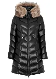 Moncler Marre Shearling-trimmed Quilted Shell Coat - Black - 2 (UK 12 / M) 2 (UK 12 / M)