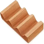 CHICAMPERA Sushi Holder Wooden Taco Serving Rack with Multiple Slots Hand Polished Wooden Sushi Display Stand for Parties and Gatherings Easy Maintenance Natural Material