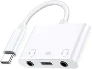 Type-C Sound Card, Multi-Port USB-C 3.5mm Audio Interface for Earphone Speaker Computers Accessory