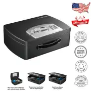 Portable Black Steel Security Safe with Digital Keypad Lock - Compact Design