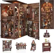 TOYQI Book Nook Kit, DIY 3D Wooden Puzzle Booknook Bookend
