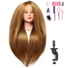 Cabeza de maniquí de cabello largo de 66 a 71 cm con 60 % de cabello real, para