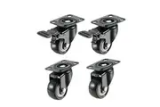 4 pcs Heavy Duty 1.5" Castor Wheel Trolley Cart Caster 2 With Brakes Swivel Wheels