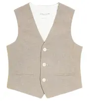 [Bonpoint] Bonpoint Angus linen and cotton vest Y 14 beige