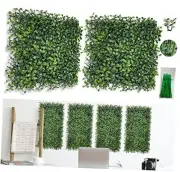Artificial Grass Wall Panels,10"x 10" (24pc) UV-Anti Boxwood 10*10IN 24P Green