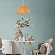 Canasta Dome Pendant Light Small in Natural Bamboo Finish
