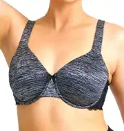TS TAKING SHAPE plus sz 16E T-Shirt Bra charcoal marle lace wings seamfree NWT!