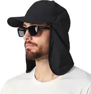 [EINSKEY] UPF 50+ Waterproof Sun Hat - Packable Unisex Baseball Cap with Neck Flap for Beach, Golf, Hiking, Fishing & Running