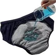 Washable Leakproof Incontinence Underwear Reusable Post Surgical Care Panties Adult Absorbent Briefs Cloth Diapers(Black,Large)