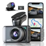 Dash Cam Front and Rear 4K+1080P, 3" LCD, Starvis Sensor, Built-in GPS, WDR, ...