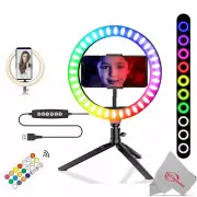 Vivitar Vlog Essentials Full Color RGB LED Ring Light + Phone Cradle + Tripod
