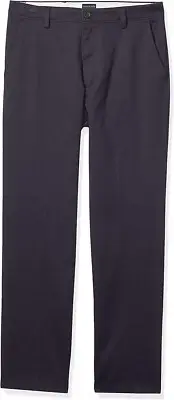 Dockers men's Comfort Waistband Classic Fit flat front Pants - 42 X 30 - Navy