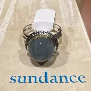 NWT Sundance Catalog Silver Aquamarine “Aqua Dome Ring” Size 9 $138