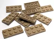 Lego - Lot of 10 - Dark Tan Plate 2 x 4