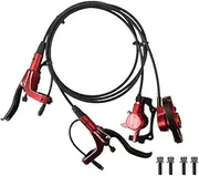 E-Bike MTB Hydraulic Disc Brake Set, 2 Piston Automatic Magnetic Break, Right Front 900mm Left Rear 1600mm(Red)