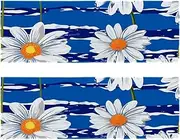 Gym Towels,Hand Towels,Workout Towels for Gym Bag,Blue Sea Stripe White Daisies,2-Pc