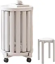 Nesting Tables for Living Room,Round Nesting End Tables with Wheels - Multifunctional Modern Furniture for Home Offices Living Room Bedroom Outdoor Patio Pool