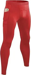 [SPVISE] Men's Compression Pants Leggings Tights with Pockets Cool Dry Sports Baselayer Athletic Tights for Basketball Running
