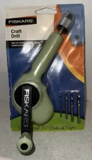 Fiskars Hand Drill RARE SEA FOAM AVO GREEN Manual Rotary Crank Craft- Hobby Tool