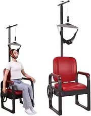 Cervical Traction Device，Neck Traction， Cervical Neck Traction Device Stool - Pain Relief, Red Home Use Neck Spine Hammock Exerciser