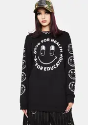 [Long Clothing] Rave Smile Long Sleeve Tee