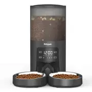Molypet Automatic Cat Feeders - 6L Cat Food Dispenser with Double Bowls Progr...